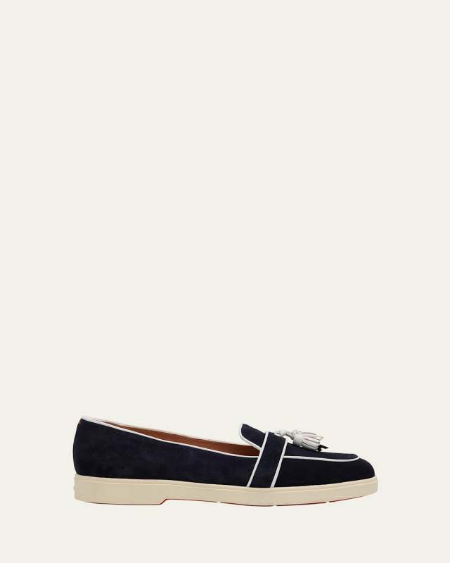 Riviera Suede Bicolor Tassel Loafers